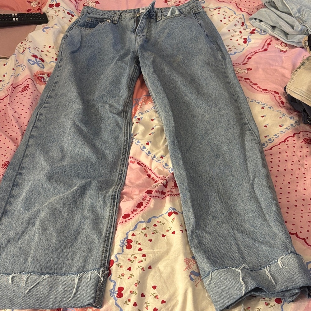 Princess Polly Light Blue Flare Jeans